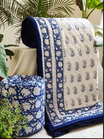 Paisley Reversible Jaipuri Block Print Razai