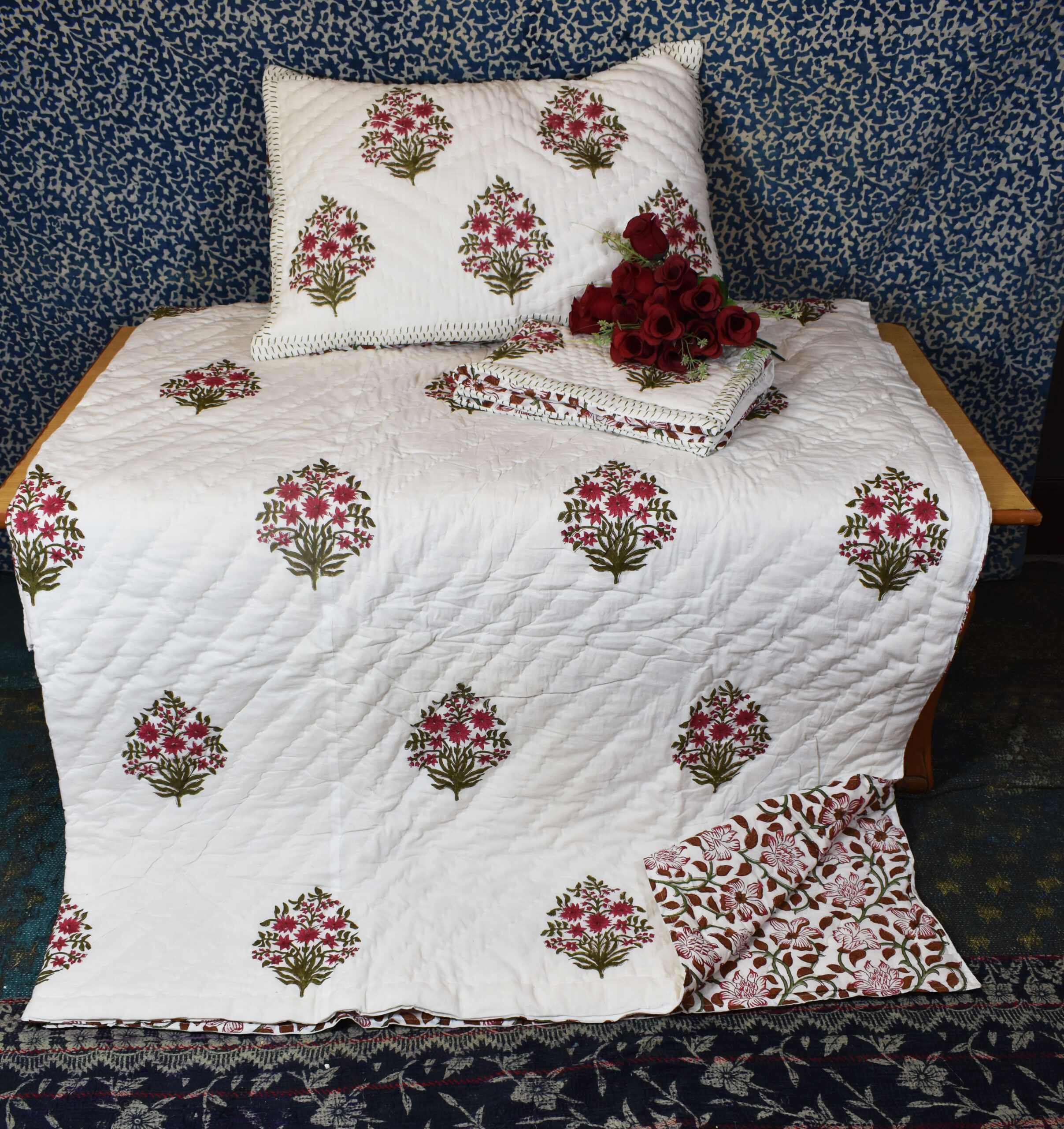 Threads Of Love Reversible Jaipuri Block Print Razai