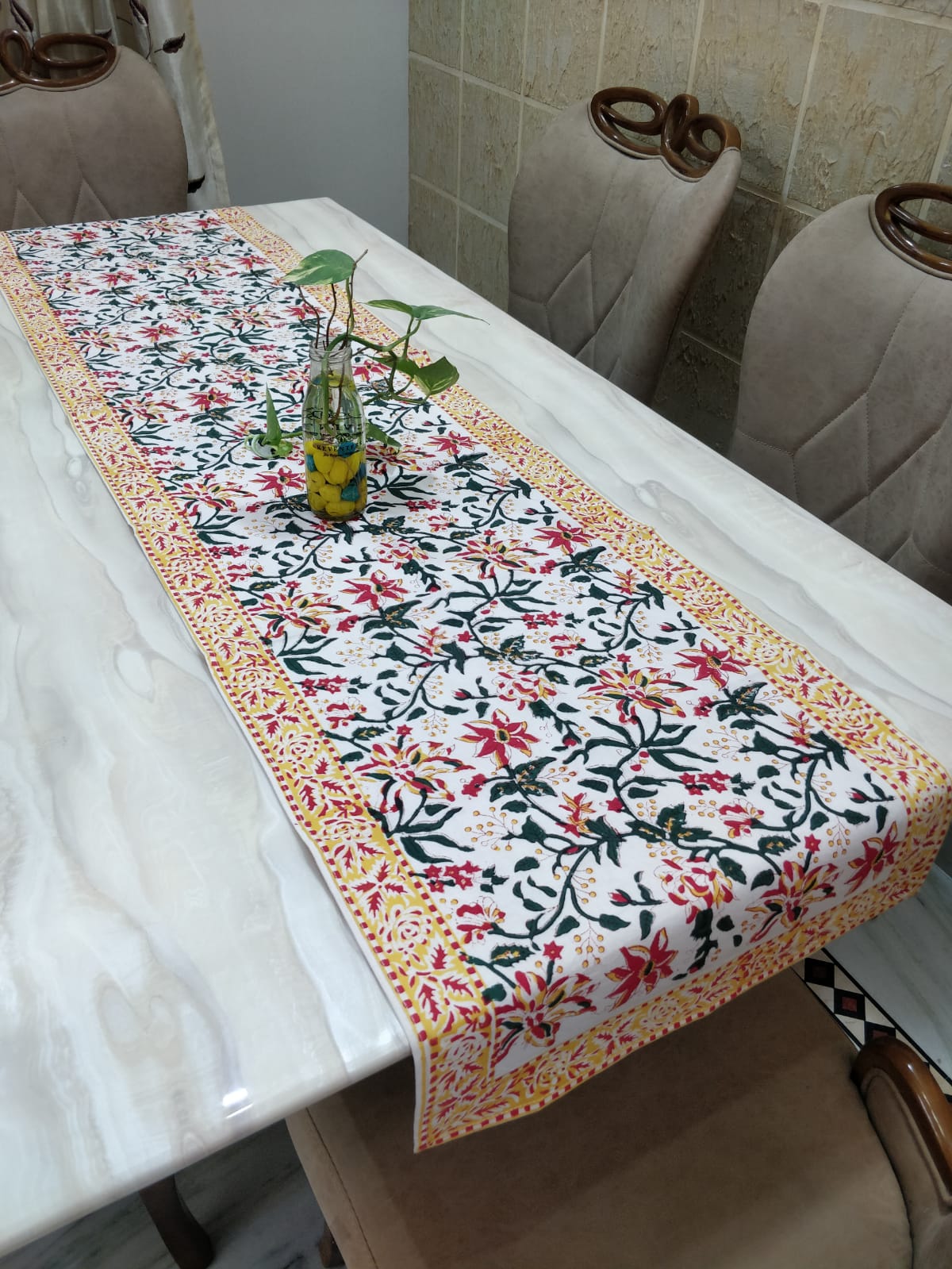 Multi-Color Floral Table Runner