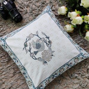 Free Bird Print Grey Cotton Cushion Covers 16" Set of 5 pieces