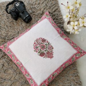 Flower Pot Design Cotton Cushion Covers 16" Set of 5 pieces