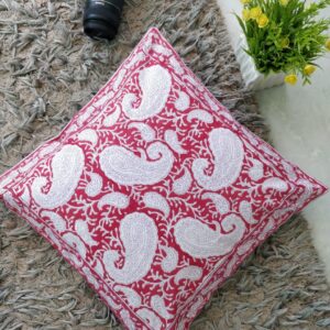 Paisley Red Print Cushion Covers Cotton 16" Set of 5 pieces