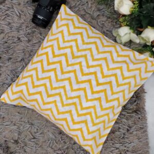 Yellow Zig Zag Cushion Cover 16" Set of 5 pieces