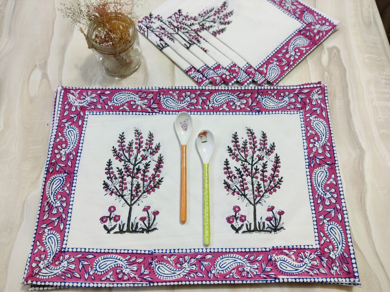 Lavender Paisley Printed Placemats