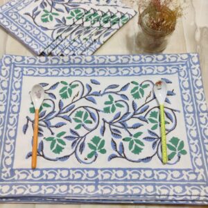 Green Leaf Print Placemats