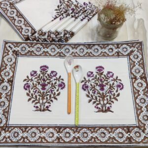 Flower Pot Brown Print Placemats