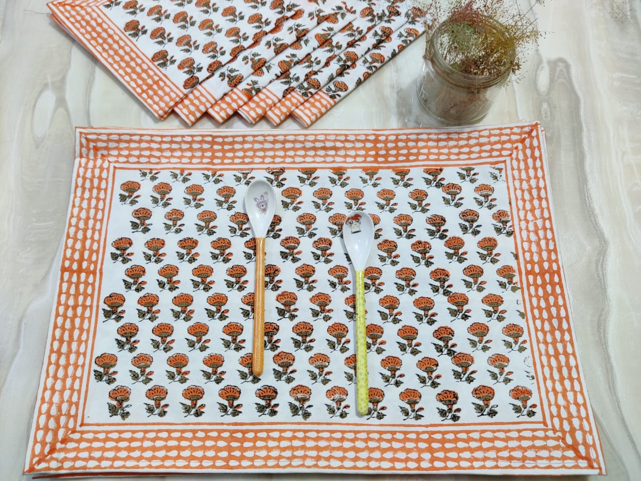 Marigold Flower Print Placemats