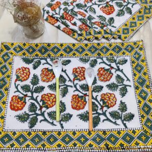 Yellow Berries Print Placemats
