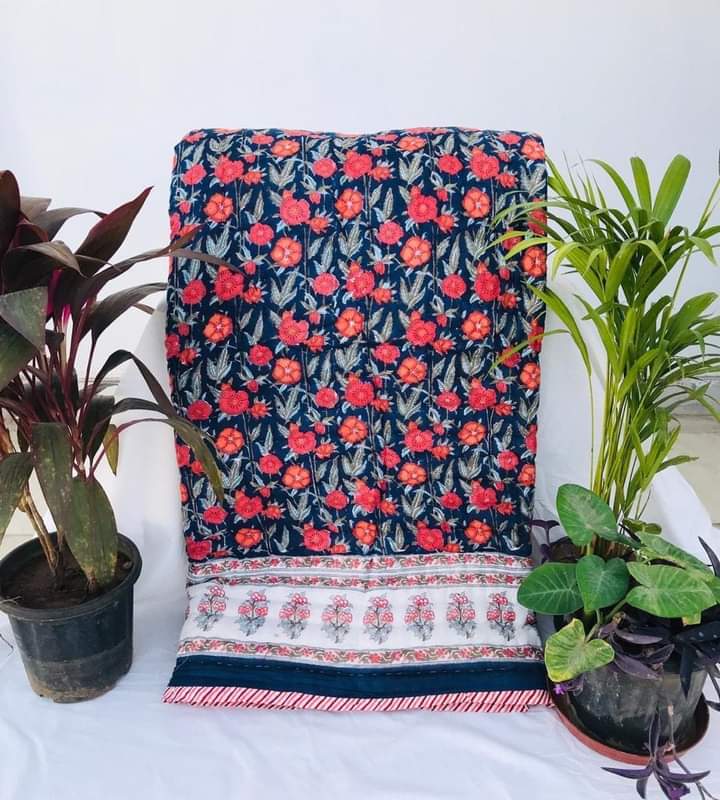 Blissful Print Reversible Jaipuri Block Print Razai