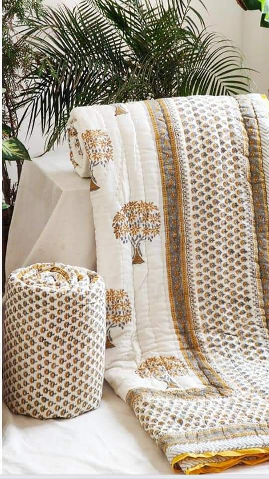 Tree of Life Reversible Jaipuri Block Print Razai