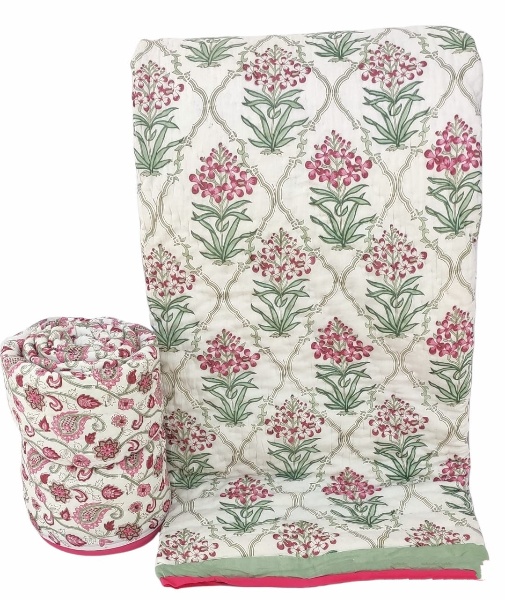 Bouquet Reversible Jaipuri Block Print Razai