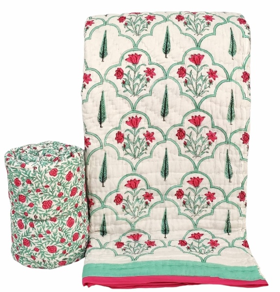 Cypress Reversible Jaipuri Block Print Razai