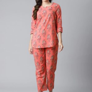 Cotton Lounge Set Block Print