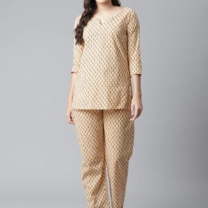 Buti Cotton Lounge Set Block Print