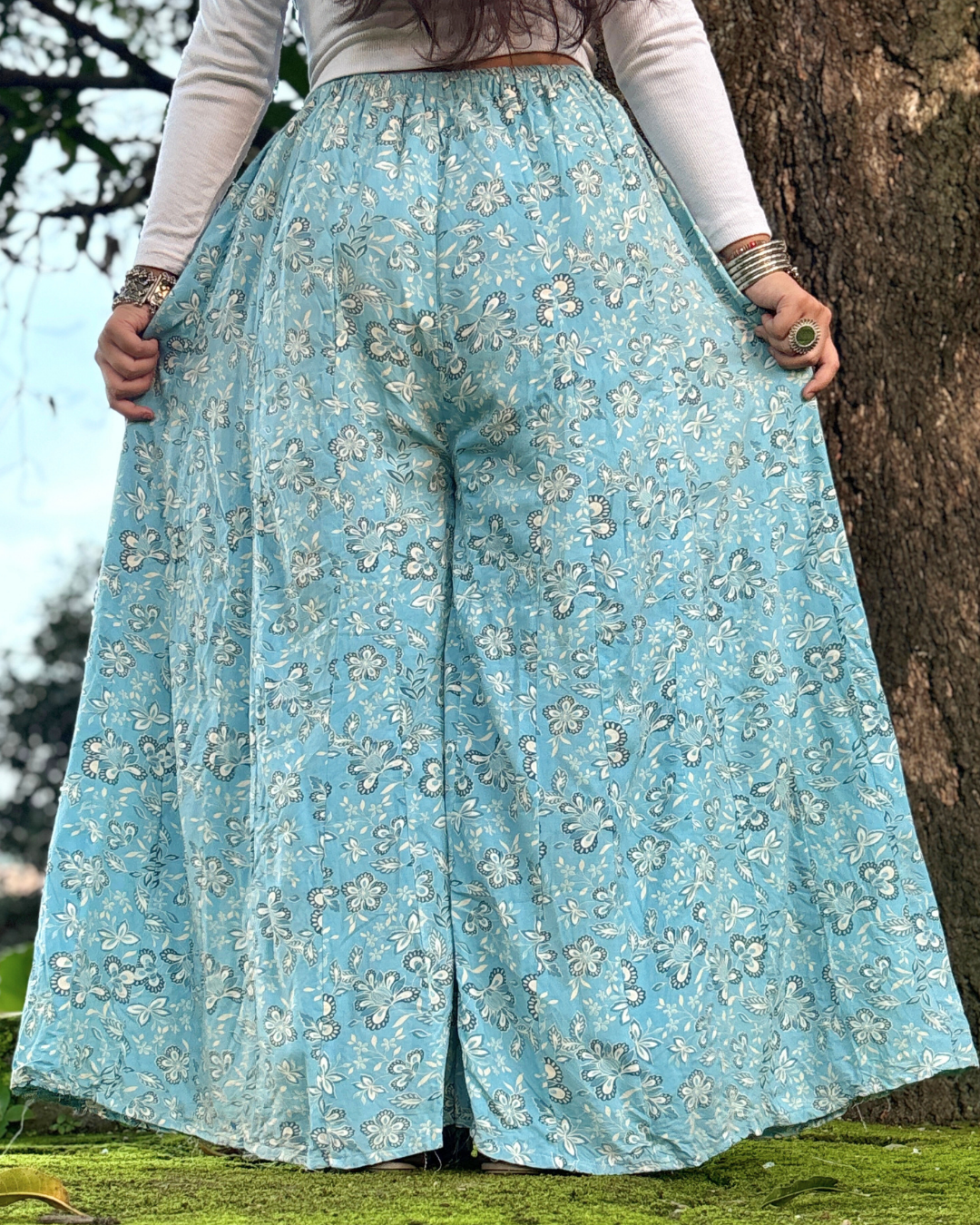 Ambar - Flared Sharara skirt for women - 100% Cotton - Image 6