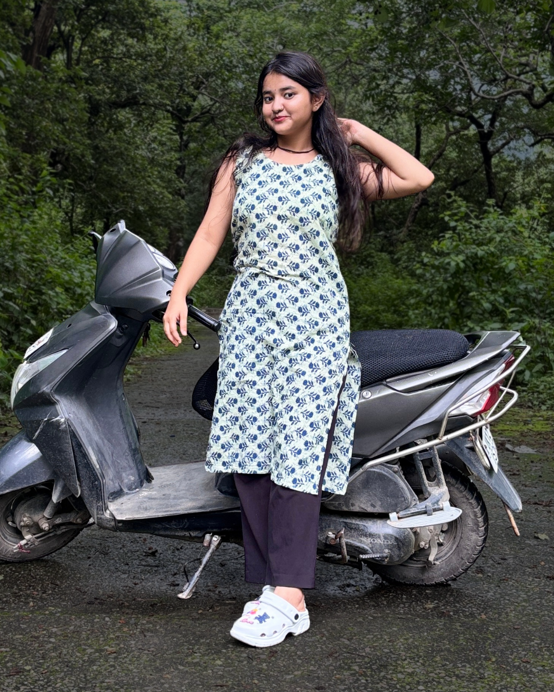 Priya - Women Floral Printed Deep Back Kurti - Image 4