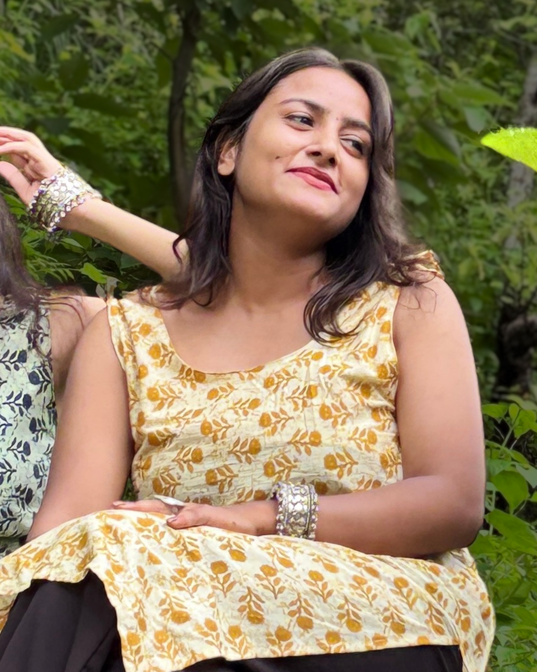 Kalawati - Women Floral Printed Deep Back Kurti - Image 4