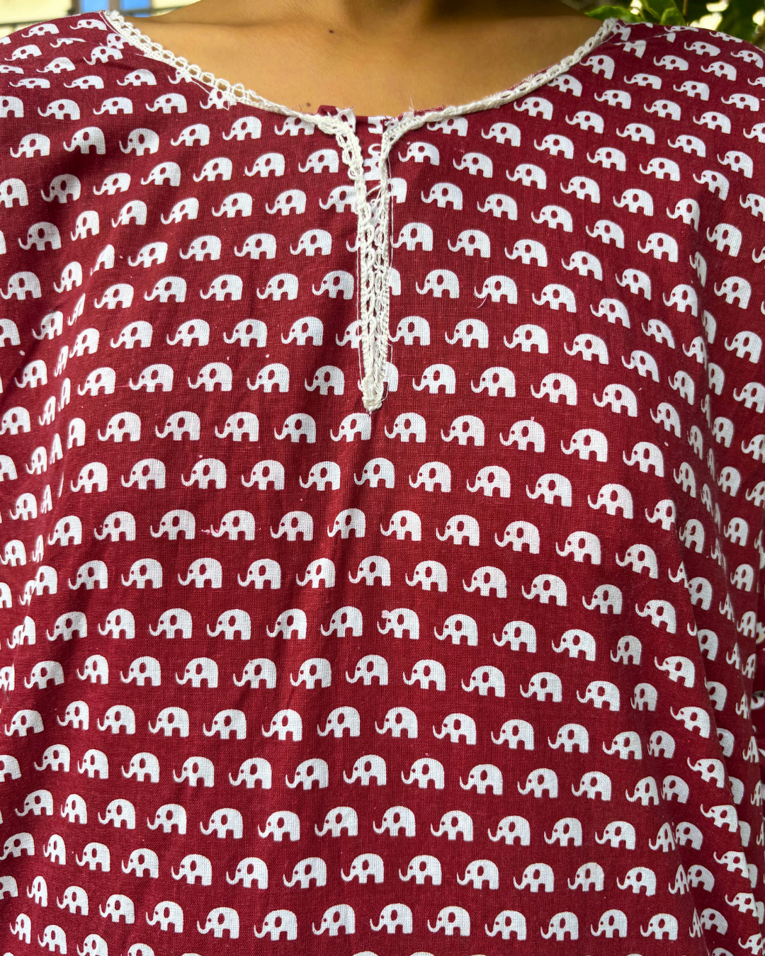 Red Wine - Printed Short Kurti 7 Red Wine - Printed Short Kurti - Image 4