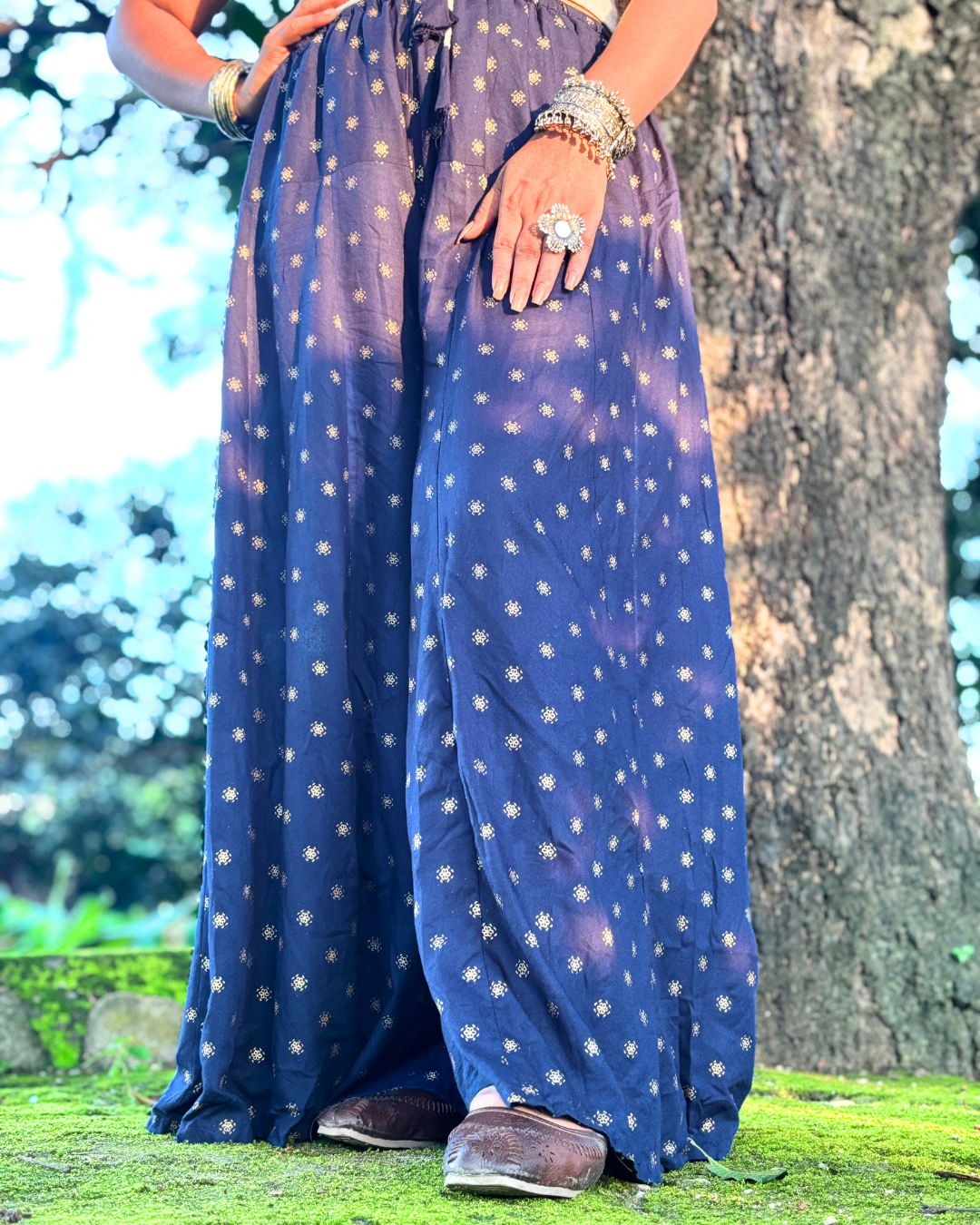 Shyama - Flared Sharara skirt for women - 100% Cotton 7 Shyama - Flared Sharara skirt for women - 100% Cotton - Image 4