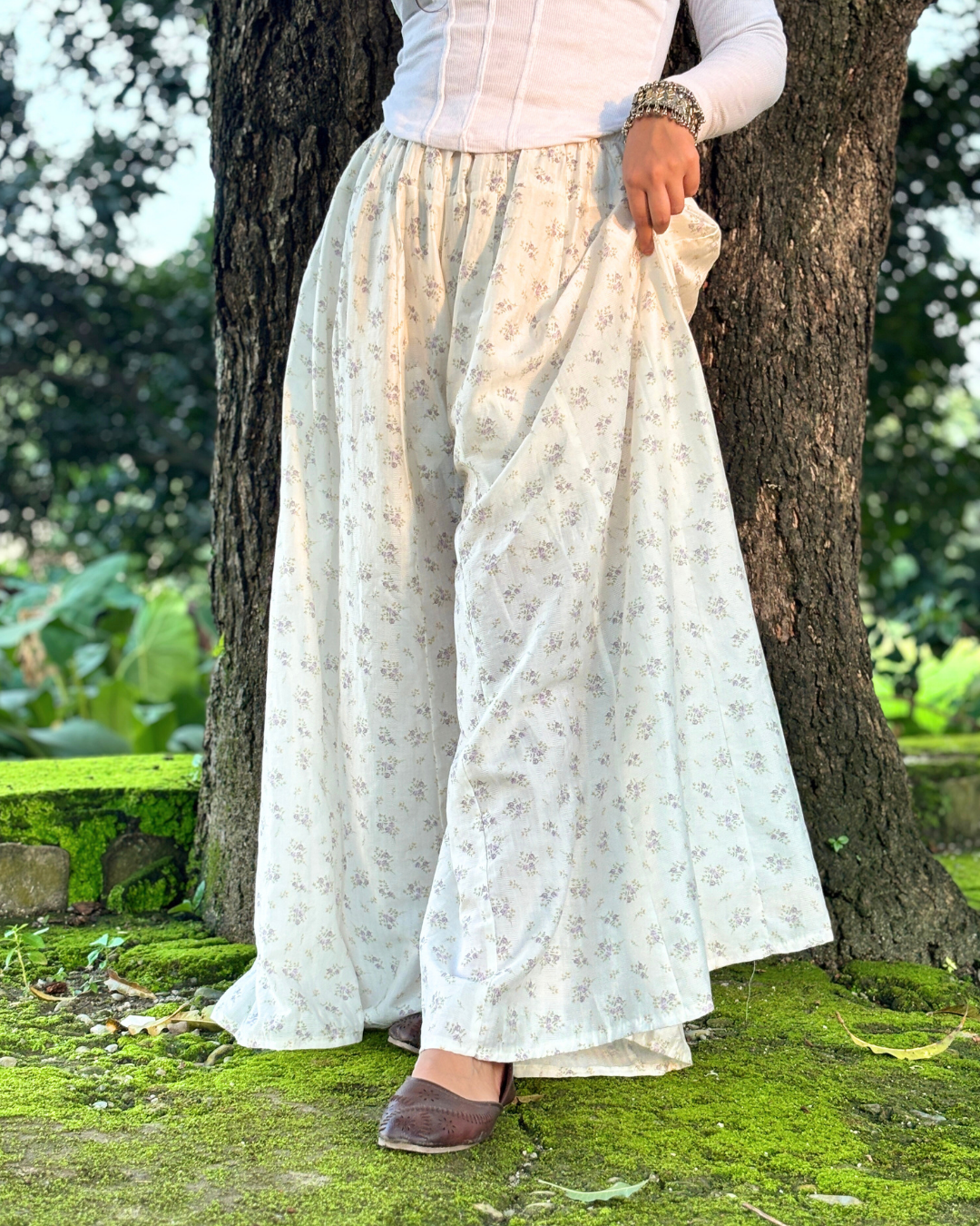 Shivani - Flared Sharara skirt for women - 100% Cotton - Image 3