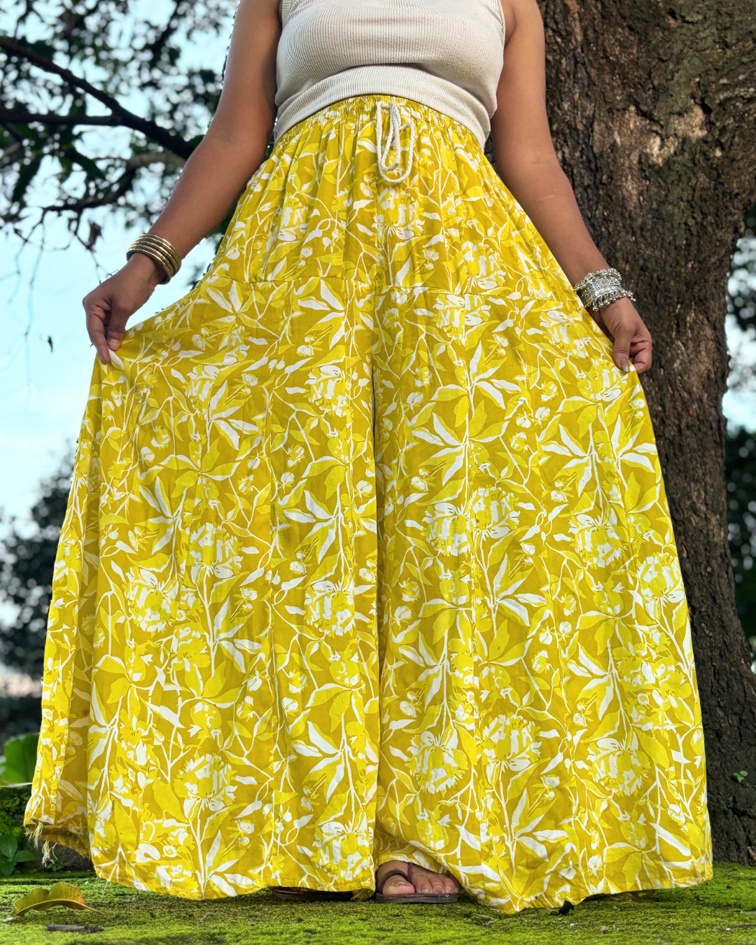 Indira - Flared Sharara skirt for women - 100% Cotton 7 Indira - Flared Sharara skirt for women - 100% Cotton - Image 4