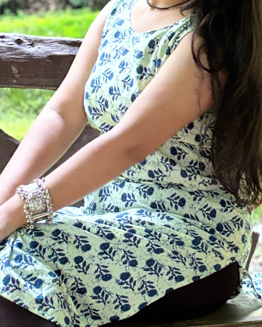 Sonam - Women Floral Printed Deep Back Kurti - Image 2