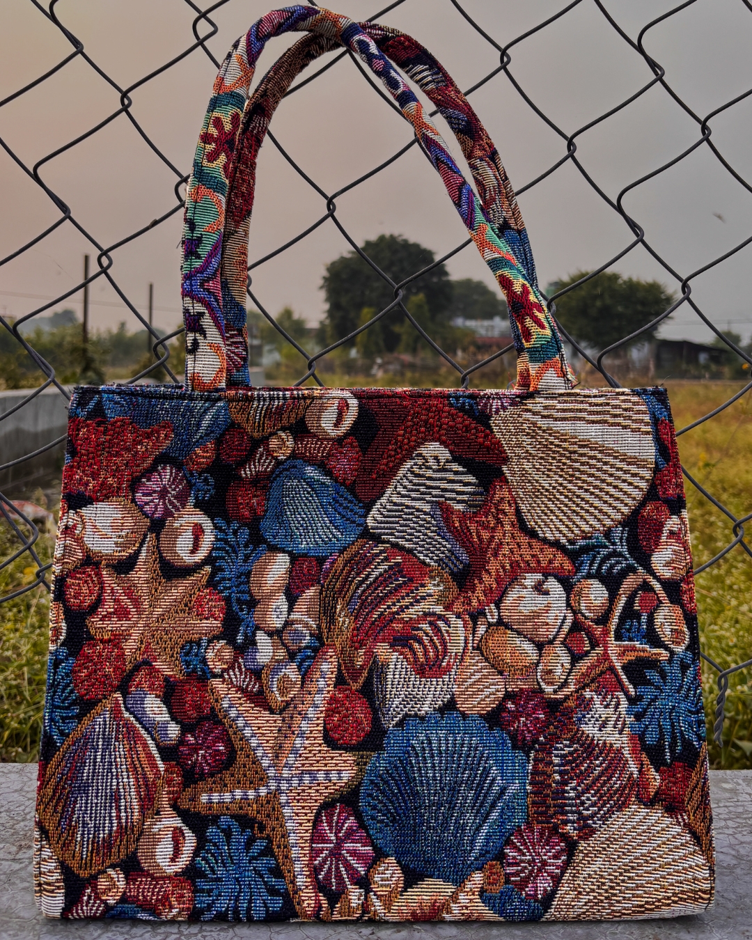 Samudraa Tote Bag | Hand Embroidered, Multicolor, Lightweight Build - Image 3