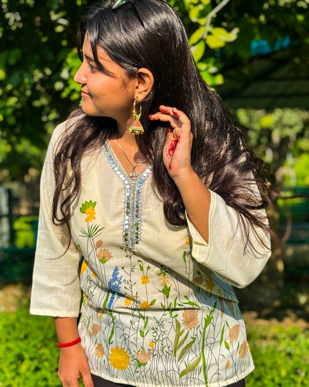 Kanika – Yellow Printed Short Kurti 3 Kanika – Yellow Printed Short Kurti - Image 2
