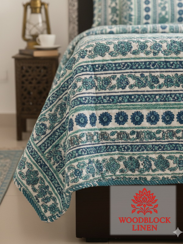 Sanjh Savera Reversible Quilted Bedcover 3 Sanjh Savera Reversible Quilted Bedcover - Image 2