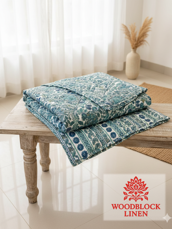 Sanjh Savera Reversible Quilted Bedcover 9 Sanjh Savera Reversible Quilted Bedcover - Image 5