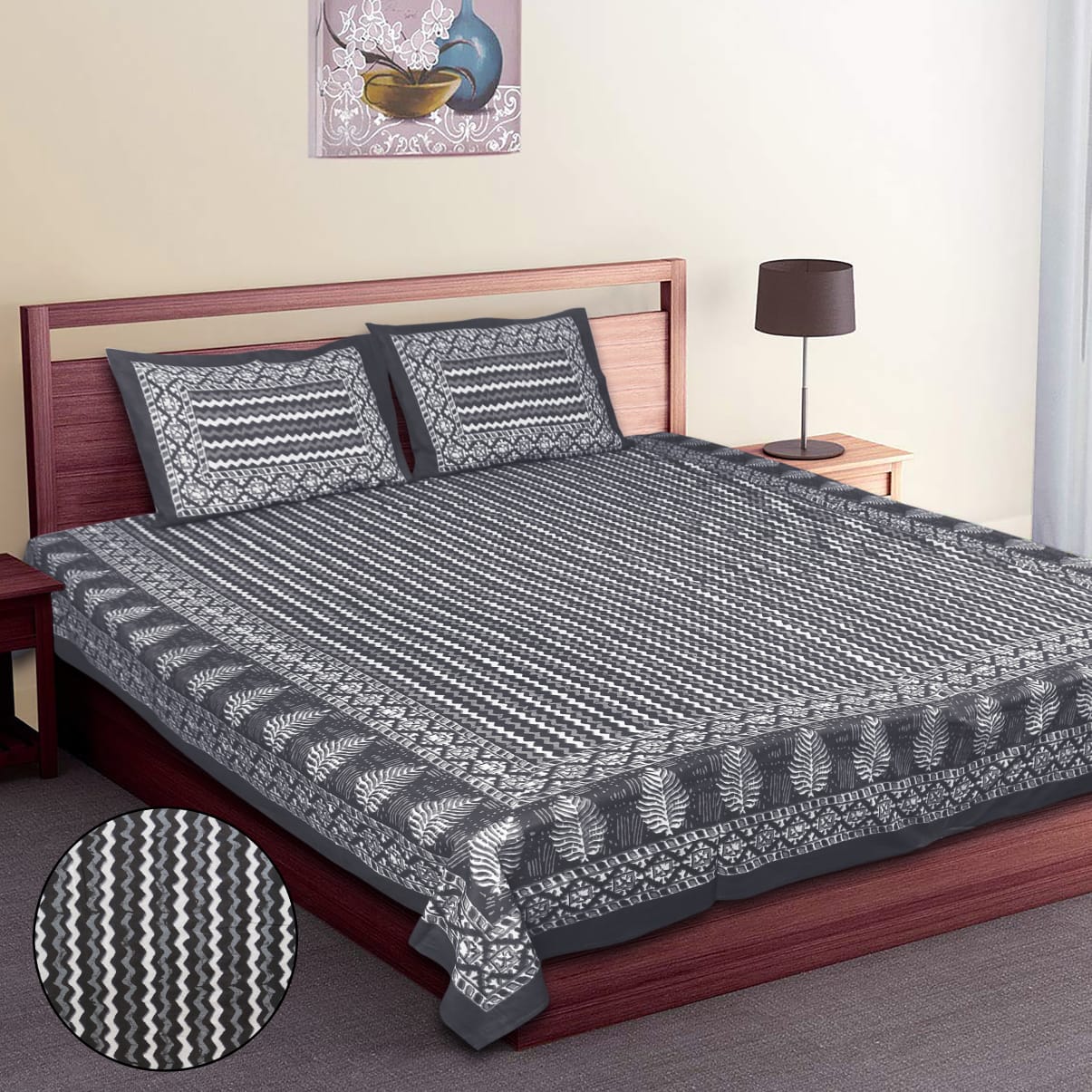Fern Dabu Print DB Bedsheets - Queen 3 Fern Dabu Print DB Bedsheets - Queen - Image 2